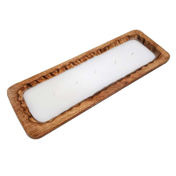 Honeybloom Farmhouse Mahogany Scented Wood Dough Bowl Candle, 30oz