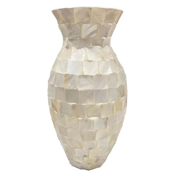 Providence White Mother of Pearl Vase, 18"