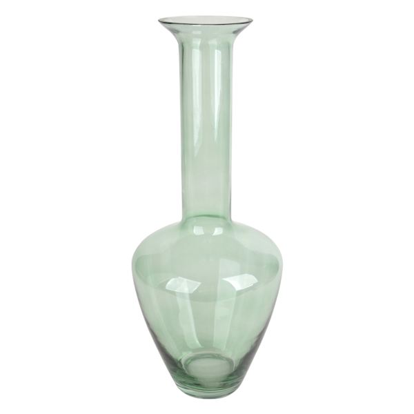 Providence Green Glass Vase, 15.7"