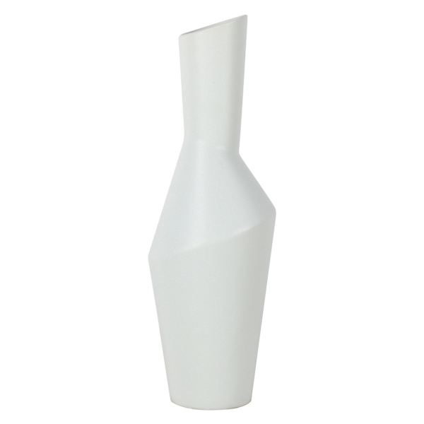 Crosby St. White Ceramic Abstract Vase, 12"