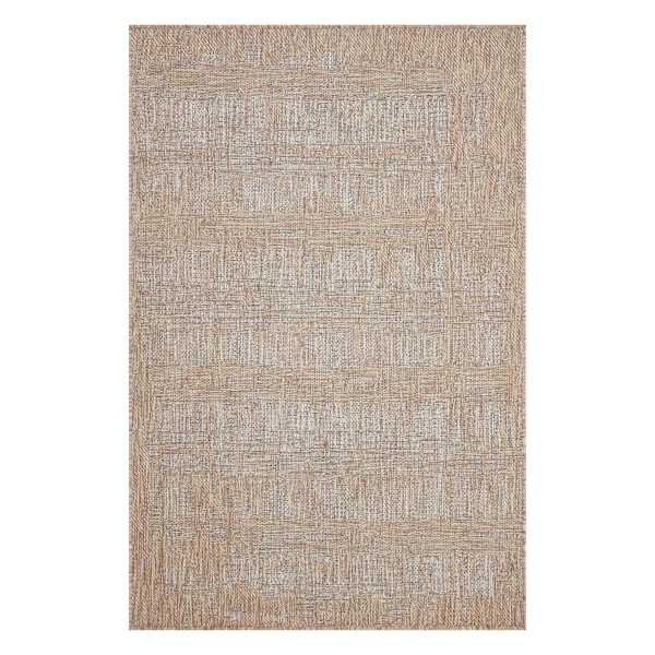 (E500) Honeybloom Melissa Blue & Natural Distressed Stripe Outdoor Accent Rug, 4x6