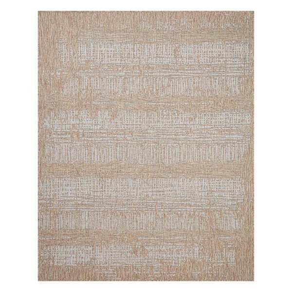 (E500) Honeybloom Melissa Blue & Natural Distressed Stripe Outdoor Area Rug, 8x10