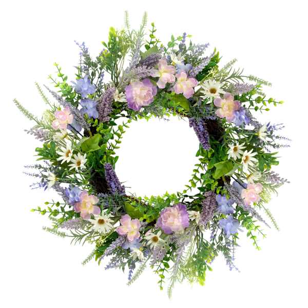 Multicolor Wildflower & Heather Wreath, 24"