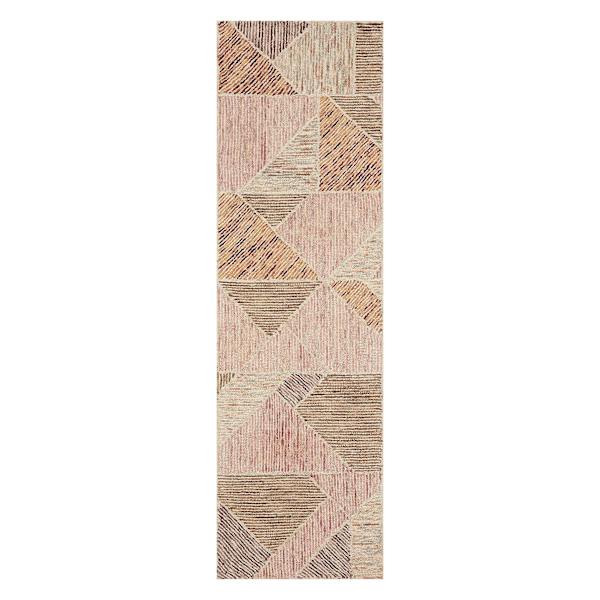 (A511) Tracey Boyd Sherman Gold & Blush Geo Design Runner, 2x7