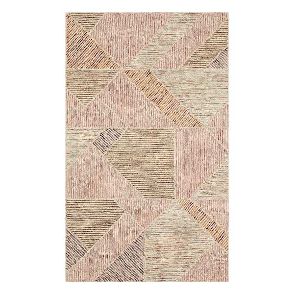 (A511) Tracey Boyd Sherman Gold & Blush Geo Design Accent Rug, 3x5