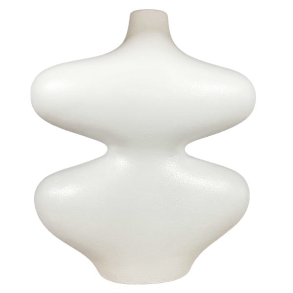 Crosby St. White Wavy Ceramic Vase, 14"