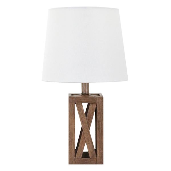 Honeybloom Walnut Crisscross Small Table Lamp with Shade, 20"