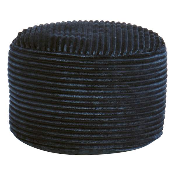 Ridgecrest Blue Plush Pouf, 20"