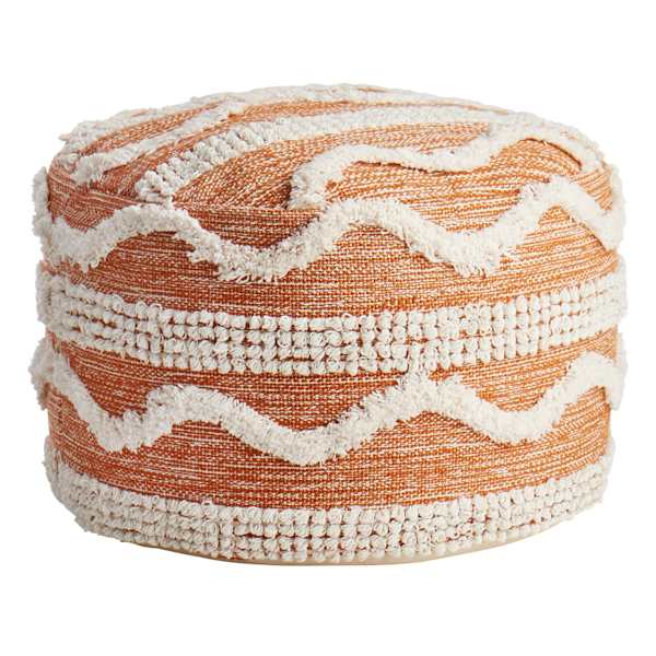 Ziggy Tufted Pouf, Burnt Orange