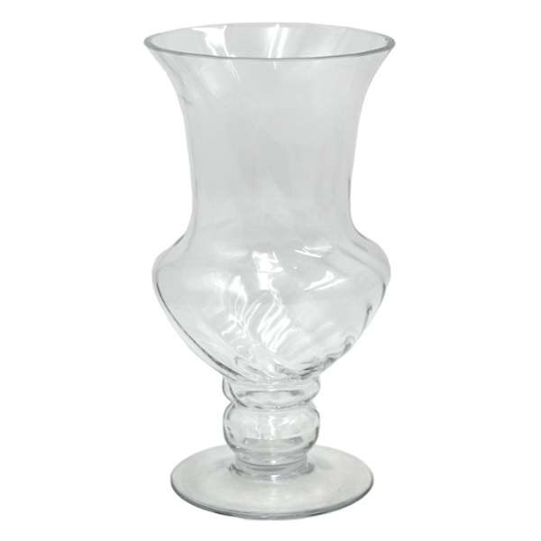 Clear Glass Trumpet Vase, 12"