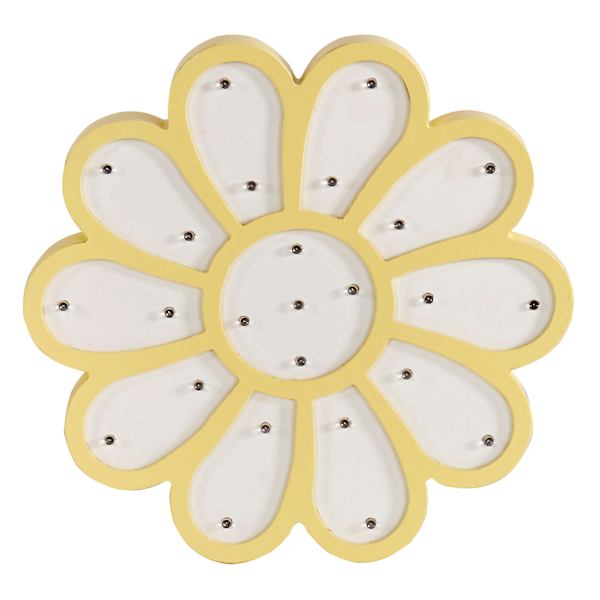 Tiny Dreamers White & Yellow Flower Painted Wood Sign, 9.8"