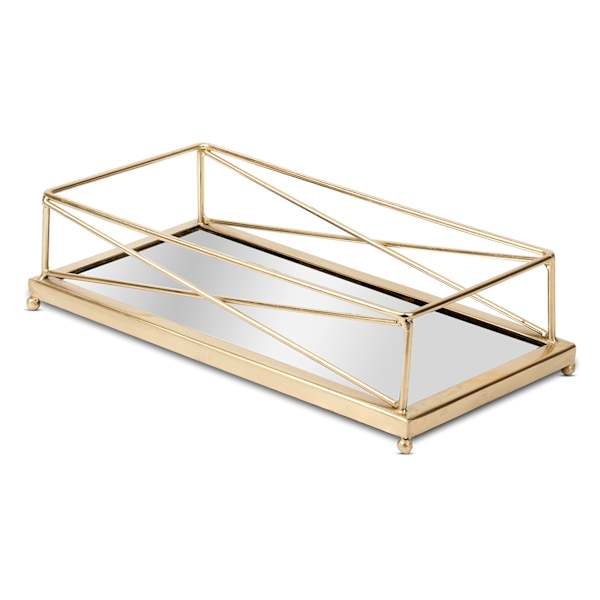 Gold Rectangular Mirror Tray, 10x5