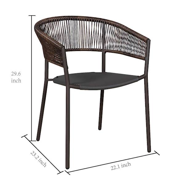 Crosby St. Brody Wicker Patio Chair, Dark Brown