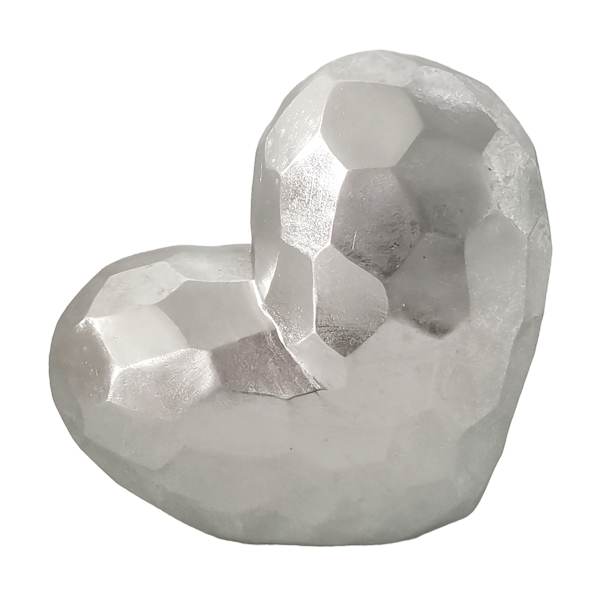 Silver Heart Figurine, 8.7"
