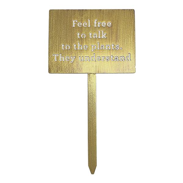 Honeybloom Feel Free to Talk to The Plants Yard Stake, 7.6"