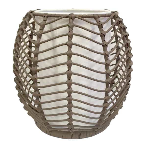 Found & Fable Brown Rattan Woven Uplight Lamp, 9"