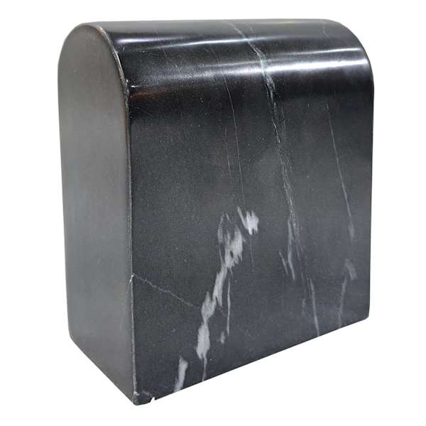Crosby St. Black Marble Rounded Bookend, 5.7"