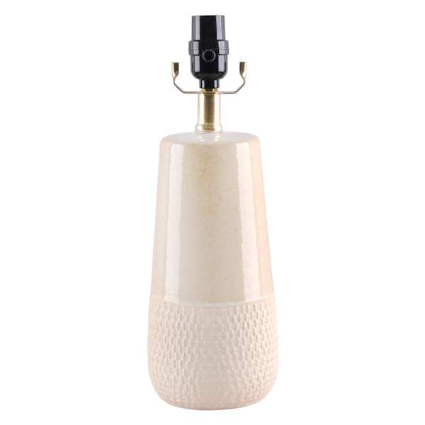 Honeybloom Yellow & Beige Two-Toned Ceramic Small Lamp Base, 14.5"