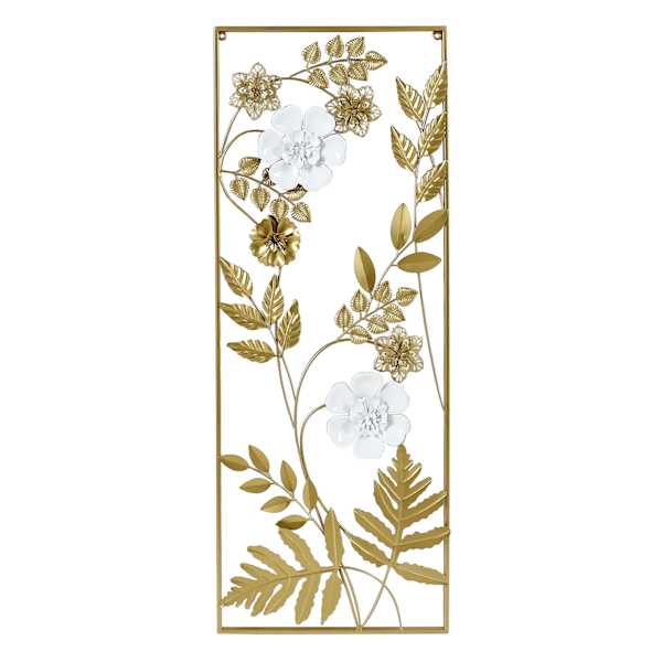 Providence Gold Floral Metal Wall Decor, 14x36