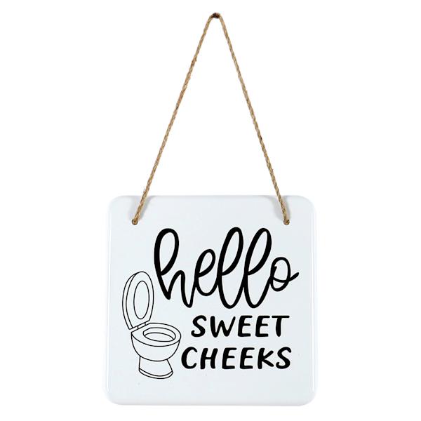 Hello Sweet Cheeks Bathroom Wall Decor, 8"