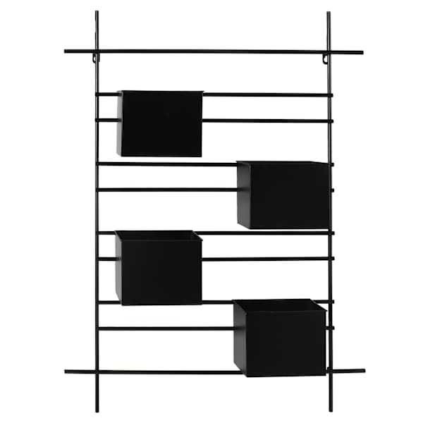 Black Metal Outdoor Wall Planter, 25x32