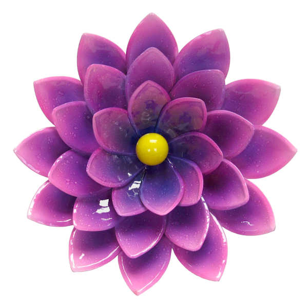 Purple Metal Flower Outdoor Wall Decor, 11"
