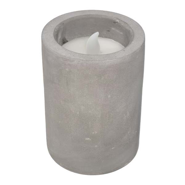 Crosby St Cement Wax LED Pillar Candle, 3x5