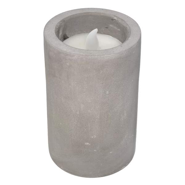 Crosby St Cement Wax LED Pillar Candle, 3x6