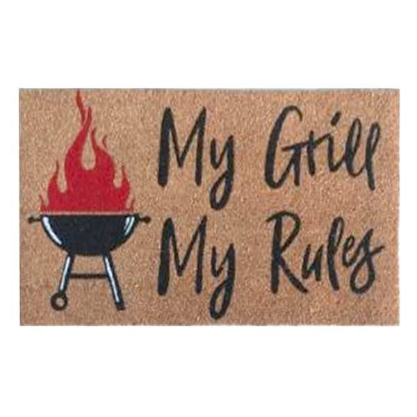 My Grill My Rules Coir Mat, 18x30
