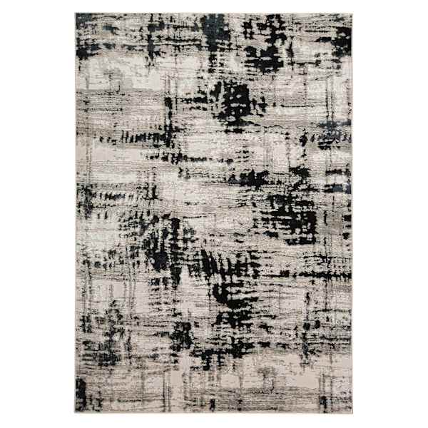 (B869) Crosby St. Mackenzie Neutral & Black Abstract Accent Rug, 3x5