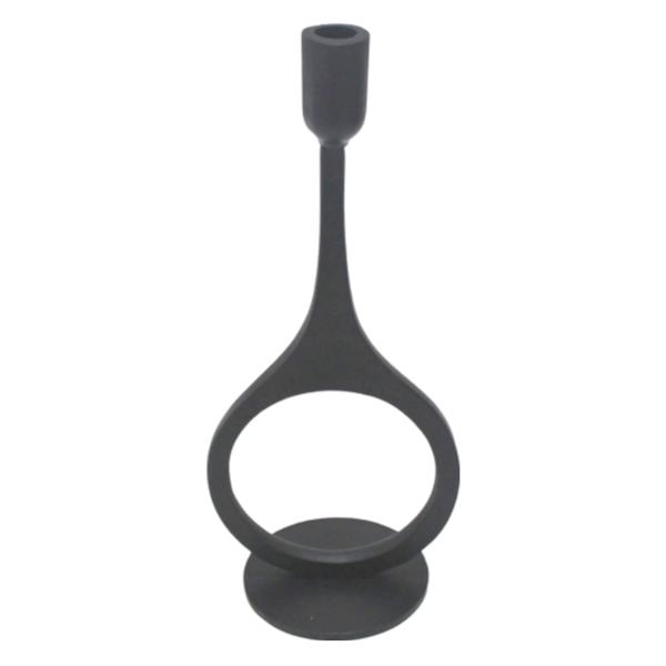 Crosby St. Black Modern Taper Candle Holder, 12.8"