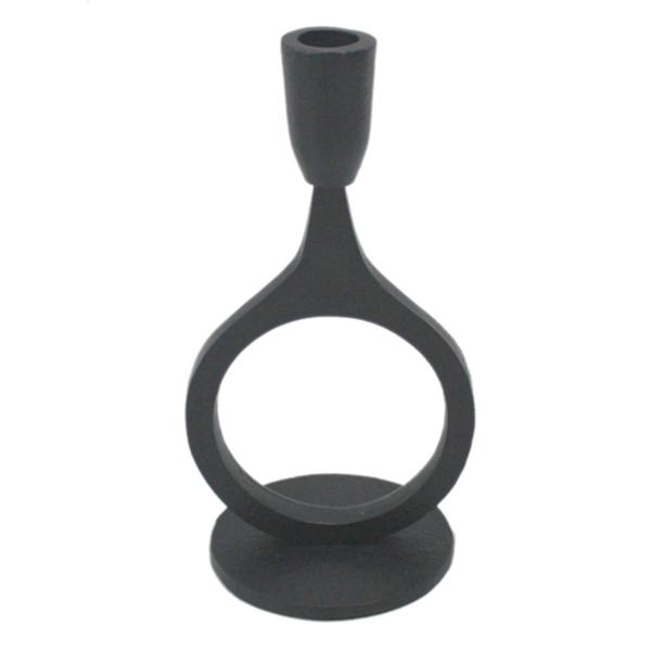 Crosby St. Black Modern Taper Candle Holder, 8.8"