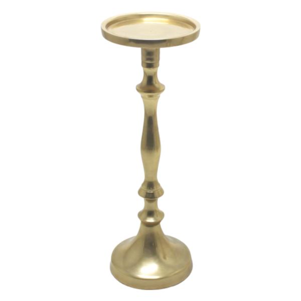Gold Pillar Candle Holder, 10.3"