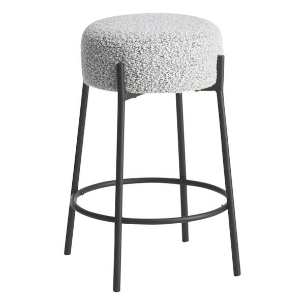 Crosby St. Harwood White & Black Backless Counter Stool, 26"