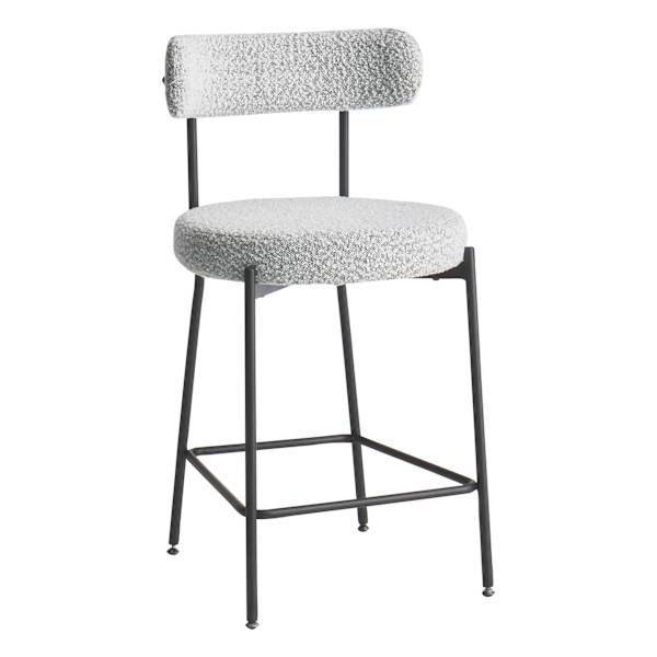 Crosby St. Harwood Counter Stool, White & Black