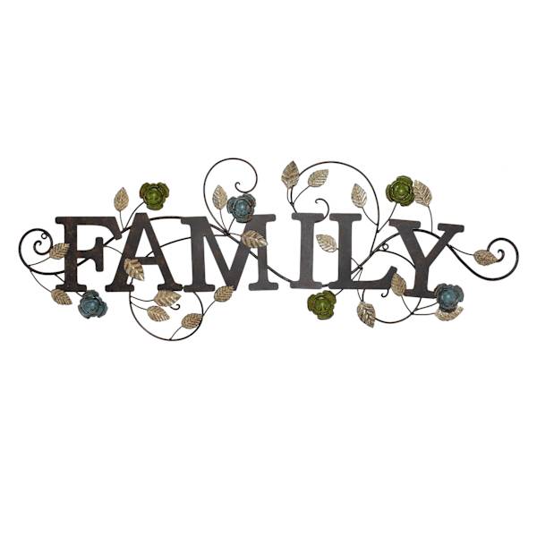 Family Iron Outdoor Wall Decor, 37x13