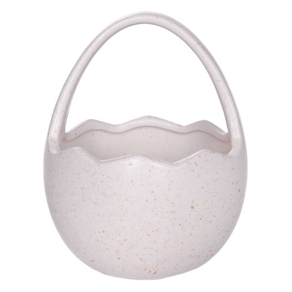 Honeybloom Natural Hatched Egg Ceramic Basket, 7"