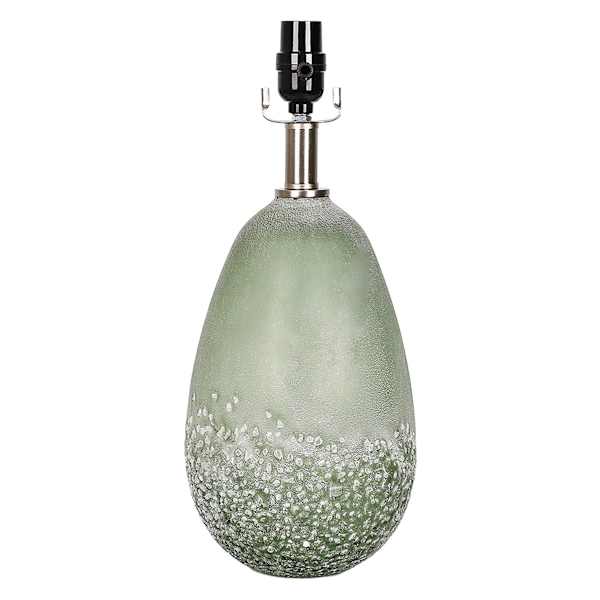 Found & Fable Green Recycled Art Glass Small Lamp Base, 16.8"