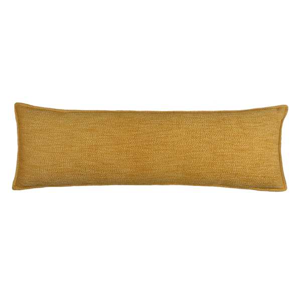Honeybloom Dark Yellow Solid Oblong Throw Pillow, 14x36