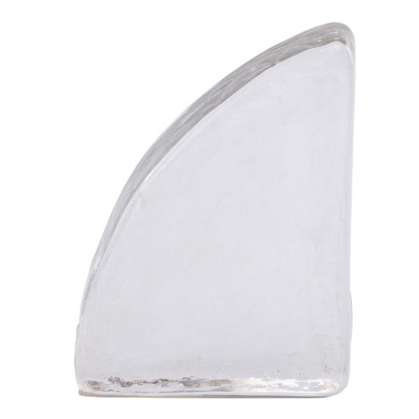 1-Piece Clear Glass Bookend, 6"