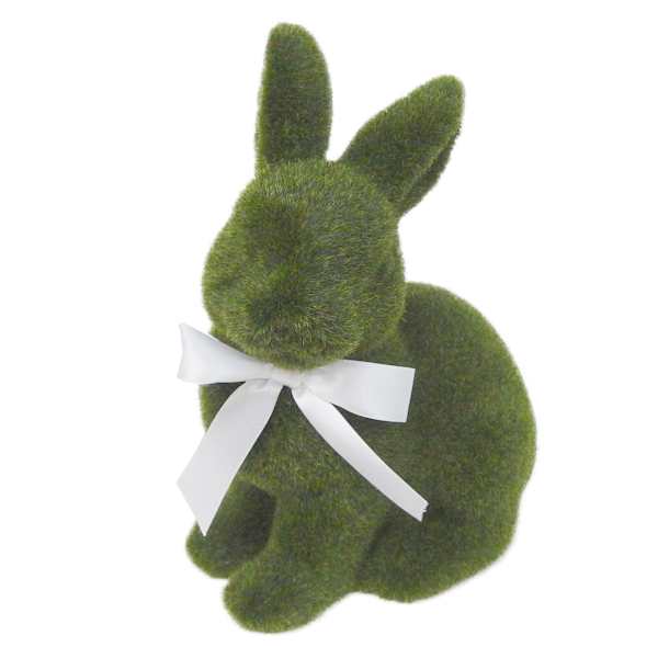 Providence Green Flocked Easter Rabbit Decor, 9"