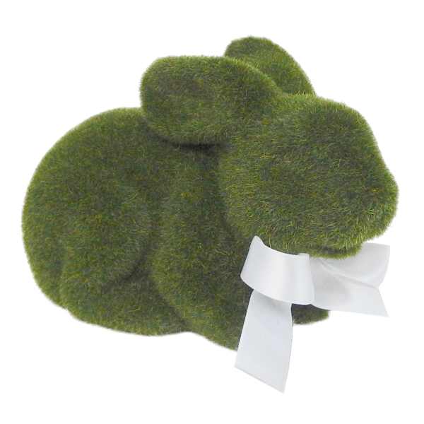 Providence Green Flocked Easter Rabbit Decor, 5"