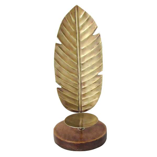 Found & Fable Gold Leaf Pillar Tealight Candle Holder, 12.5"