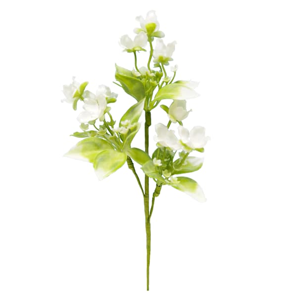 White Wild Flower Pick, 12"