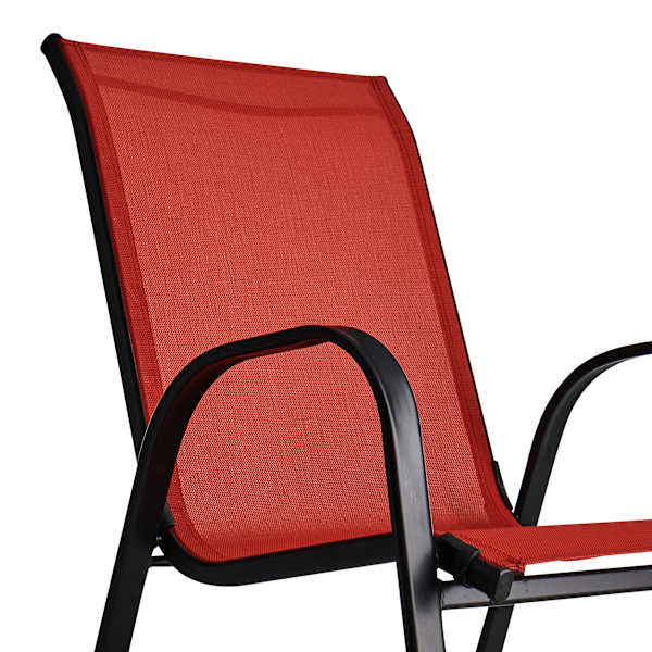 Red sling back patio chairs discount