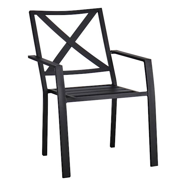 Grammercy Black X-Back Patio Dining Chair
