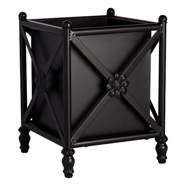 Black Metal Rectangle Stand Planter, Medium