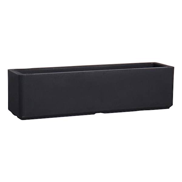 Japi Black Flat Outdoor Window Box Planter, Medium