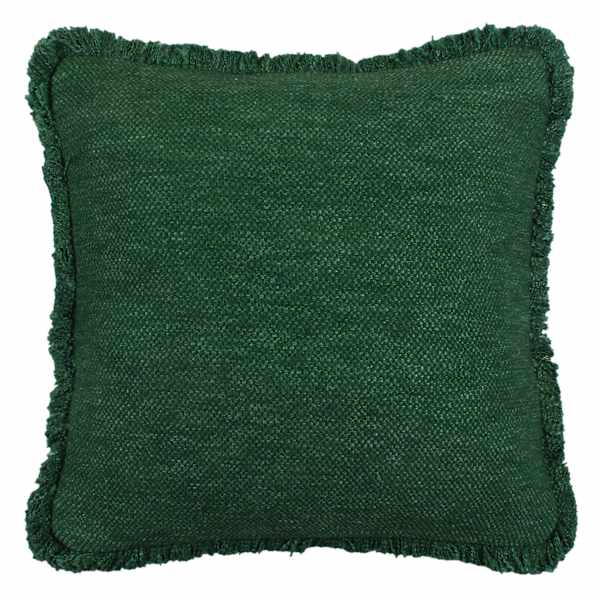 Found & Fable Solid Green Woven Throw Pillow with Fringe, 24"