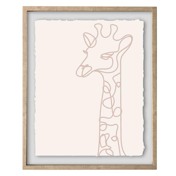 Tracey Boyd Glass Framed Giraffe Sketch Print Wall Art, 16x20